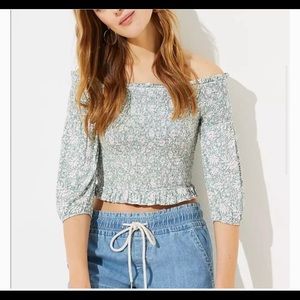 Loft, new without tags, loft beach smocked off the shoulder top-large
